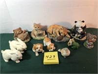 11 animal figurines, some 1980's Homco