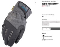 1 Case of Mechanix Wind Resistant Gloves-Large