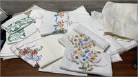 Large Lot Of Vintage Linens, Pillow Cases, Table C