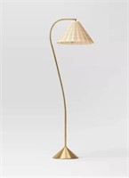 Used Gooseneck Floor Lamp-Brass & Rattan