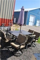PATIO TABLE WITH 6 CHAIRS & CUSHIONS