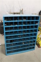 METAL PARTS BIN WITH CONTENTS