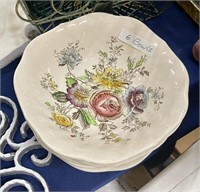 6 FLORAL MOTIF BOWLS