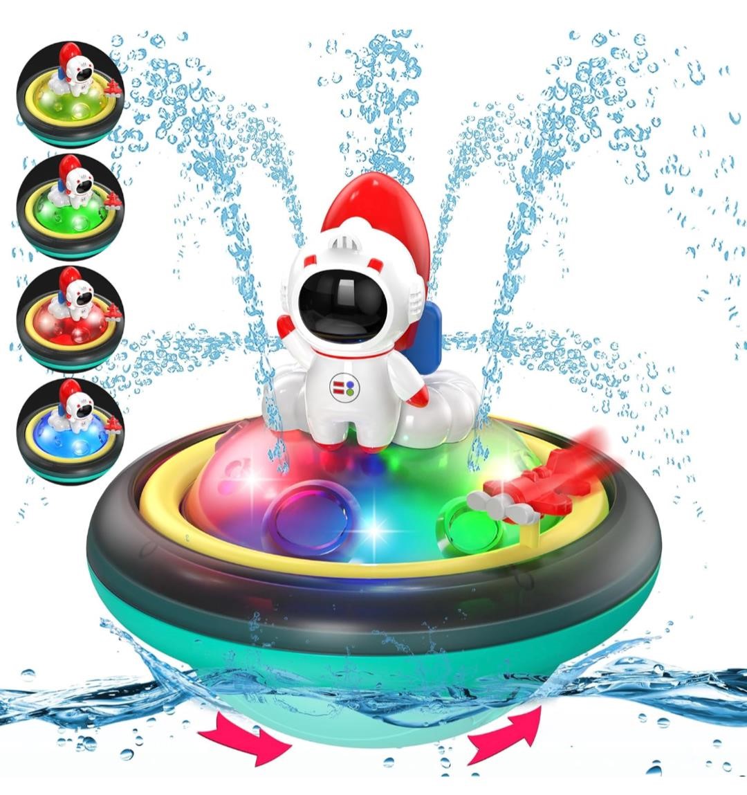 SPRAY WATER TOY ROTATION BABY LIGHT UP BATH TOY