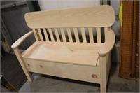 WOODEN BENCH WITH STORAGE