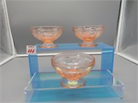 Pink Depression Glass Sorbet Bowls