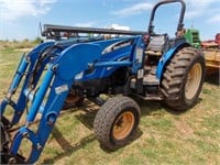 2004 NEW HOLLAND TN 75A TRACTOR, LOADER- HAY SPIKE