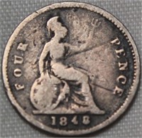 Great Britain Victoria 4 Pence 1848