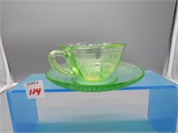 Uranium Glass Cup and Saucer