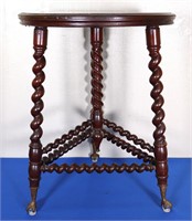 Claw Foot Barley Twist Parlor Stand
