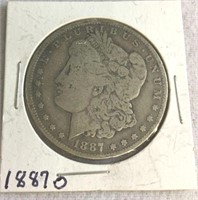 US 1887 Morgan Silver Dollar