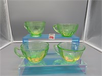 Uranium Glass Assorted Cups