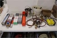 LOT OF WELDING TORCHES, GAUGES, FITTINGS, RODS &