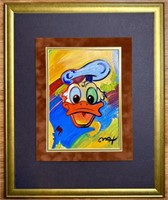 Peter Max Disney Donald Duck Watercolor On Board