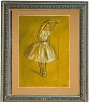 Edgar Degas  "Little Ballerina" Pastel Charcoal