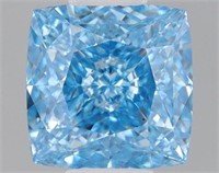 Top Lab Grown 1.13 Ct VS2 Fancy Vivid Blue Diamond