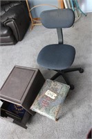 office chair,, footstool, plastic file