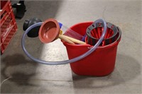 MOP BUCKET, PLUNGERS, FLY SWATTER, SUCTION &