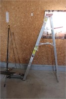 6 ft aluminum step ladder, shop broom,