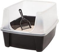 IRIS USA Open-Top Cat Litter Box with Shield and