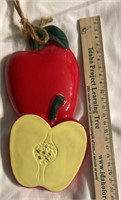 2X Red apple resin 3D wall decor vintage