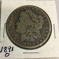 US 1891 Morgan Silver Dollar