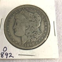 US 1892 Morgan Silver Dollar