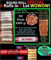 THIS AUCTION ONLY! BU Shotgun Lincoln 1c roll, 198