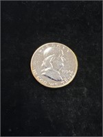 1954 D Benjamin Franklin Half Dollar
