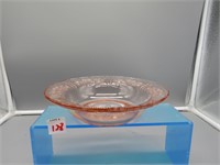 8 inch Pink Depression Glass Bowl