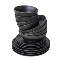 16-Pc Over & Back Faux Cast Iron Dinnerware Set