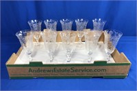 10 - CRYSTAL WATER GOBLETS