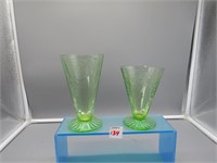 Uranium Glass -- 2 Very Nice Glasses