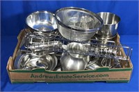 15+ STAINLESS KITCHEN WARE ITEMS