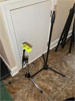 PAIR OF MIC STANDS, ONE IS DRUM MIC STAND