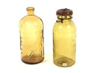 Amber Lightening Canning Jar & Advertising Bottle