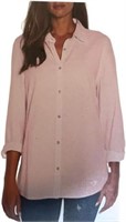 Orvis Women's XL Long Sleeve Button Up Shirt, Pink