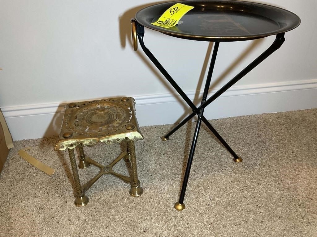 PAIR OF BRASS COLORED FERN OR PLANT STANDS APPROX