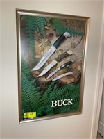 FRAMED BUCK KNIFE POSTER APPROX 24.25 IN X 36.25 I