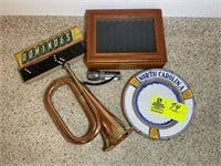 VINTAGE STYLE BRASS AND COPPER BUGLE/TRUMPET, ETC.