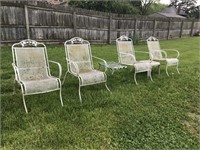 White Metal Patio Chairs