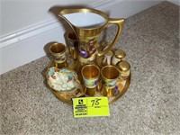 PICKARD HAND PAINTED CHINA SET WITH PITCHER, CUPS,