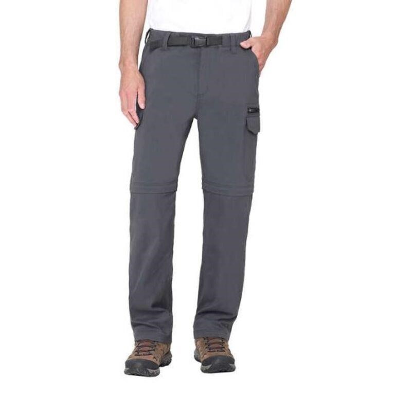 BC Clothing Men's 3XL Convertible Pant, Grey 3XL