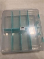 Clear plastic dividing storage box 15x13x3