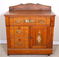 Victorian Painted Walnut Washstand