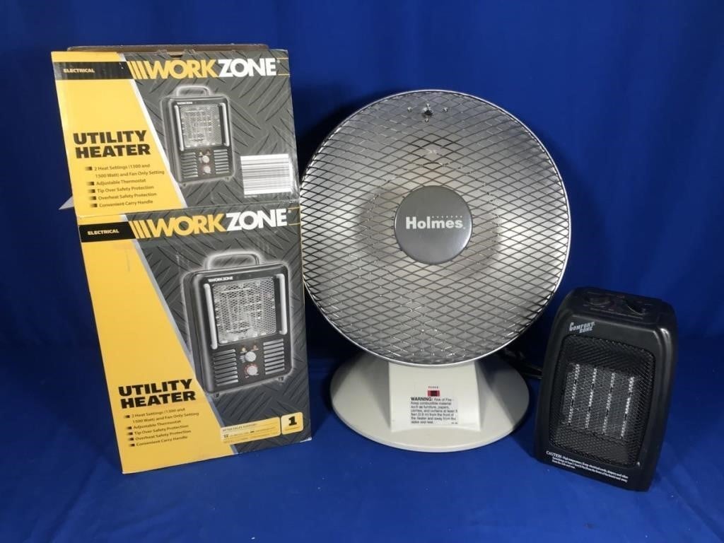 3 WORKING UTILITY HEATERS