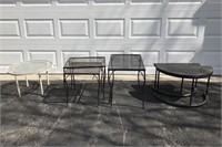 6 SHORT, VARIOUS OUTDOOR TABLES
