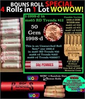 THIS AUCTION ONLY! BU Shotgun Lincoln 1c roll, 199