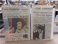 2-news papers Elvis Dies 1977