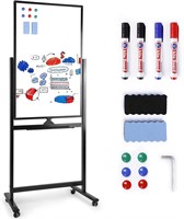 40x24 Double Sided Mobile Whiteboard  Black